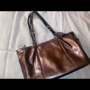 Metallic coach purse